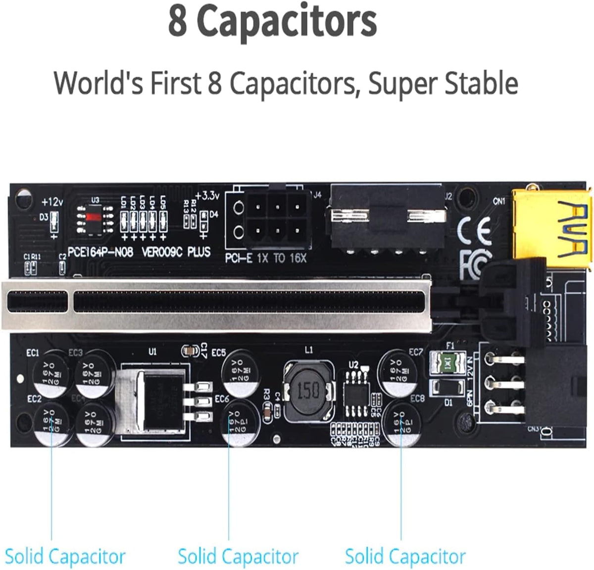 6PCS PCI-E Riser Card X16 Extender Cable R291290