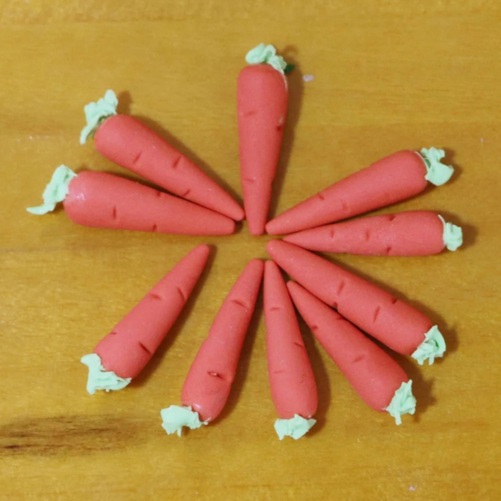 10 Pcs Toy Rabbit Food Props Fake Carrot Dollhouse Decor S881