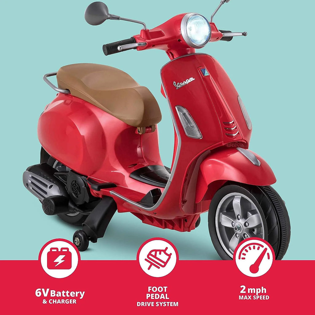 Red 6 Volt Electric Ride-on Scooter E870