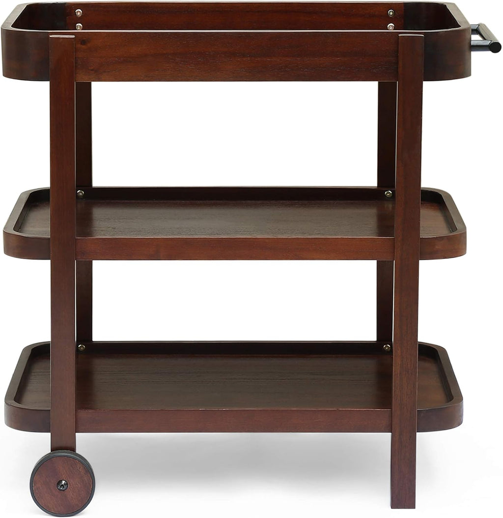 3-Tier Solid Acacia Wood Bar Cart B276