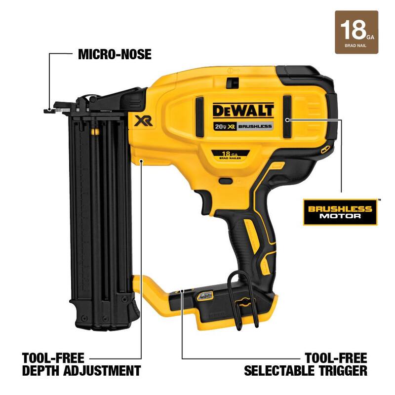 18-Gauge Cordless Brad Nailer Kit with 2.0Ah Batteries A7178