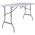 Granite White Plastic Bi-Fold Folding Table with Carrying Handle K392