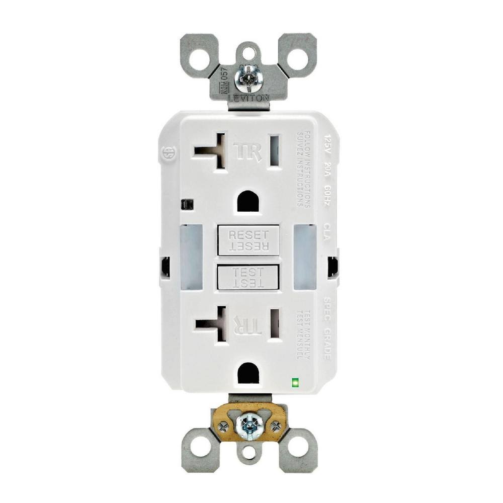 White 20 Amp Tamper Resistant GFCI Outlet (10-Pack) L9570