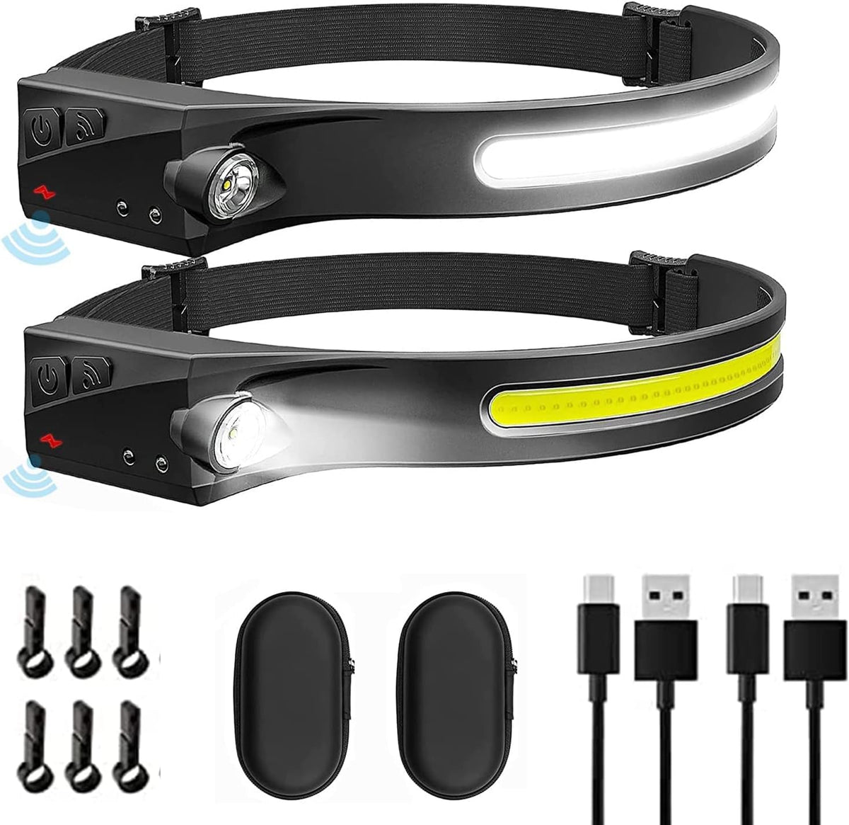 Rechargeable LED Headlamps 2-Pack 350 Lumens W9045
