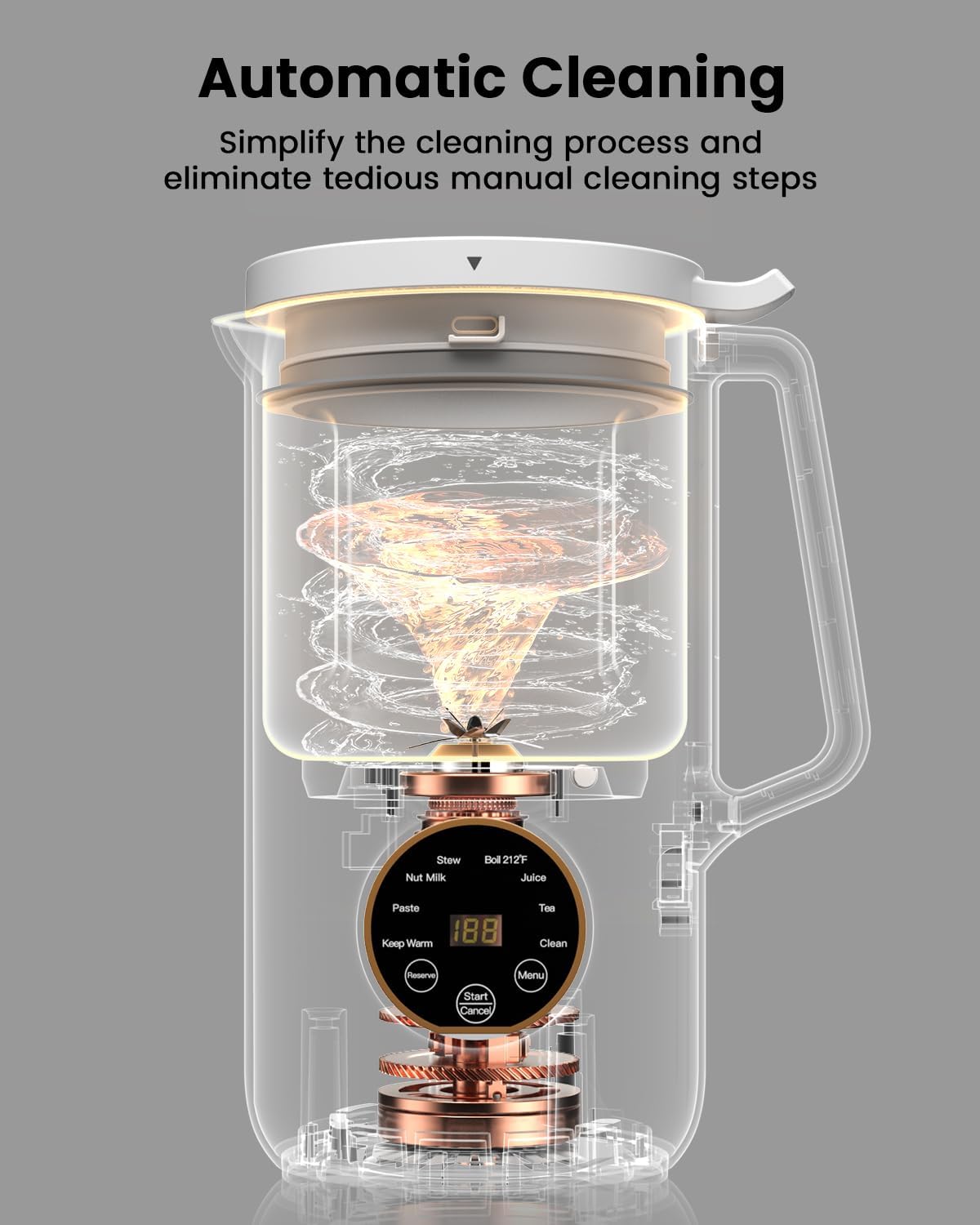 6 IN 1 Nut Milk Maker Machine, 28 oz Soy Milk Maker with 10 Blades 12H Timer Self-Cleaning H711666