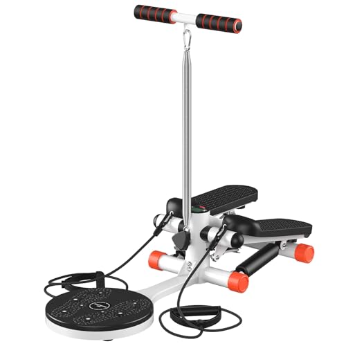 Mini Twist Stepper with Resistance Bands, 330LBS Weight Capacity, Adjustable Twist Table, LCD Monitor J6711