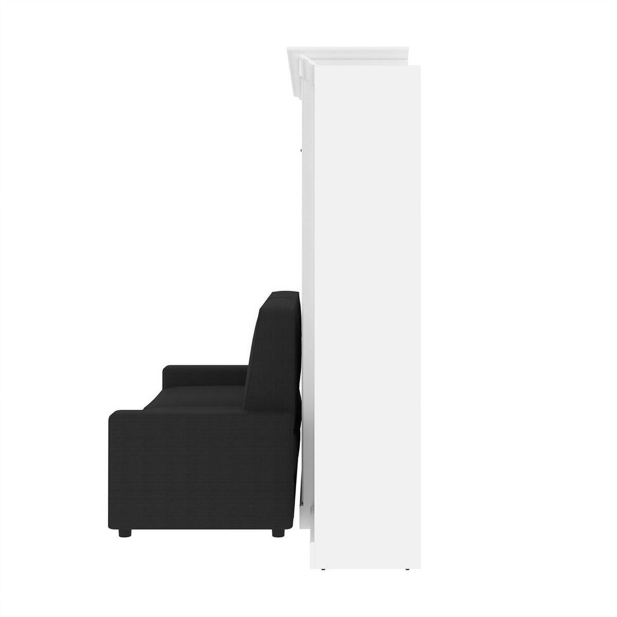 White Gray Wood Queen Murphy Bed with Sofa K591417