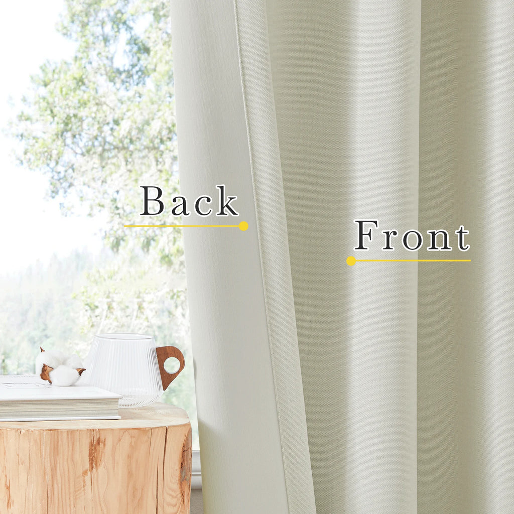 Faux Linen Blackout Curtains 102 inches Long 50" Wide 2 Panels Pinch Pleated Thermal Insulated O3196