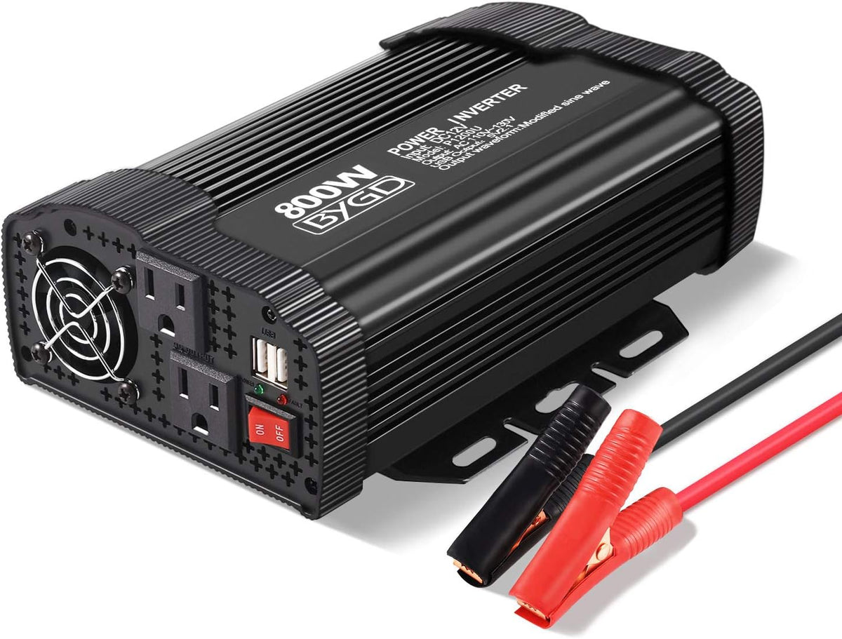 2000W Power Inverter 12V to 110V DC to AC Modified Sine Wave Inverter with 4 AC Outlets 2.1A USB Ports K35230