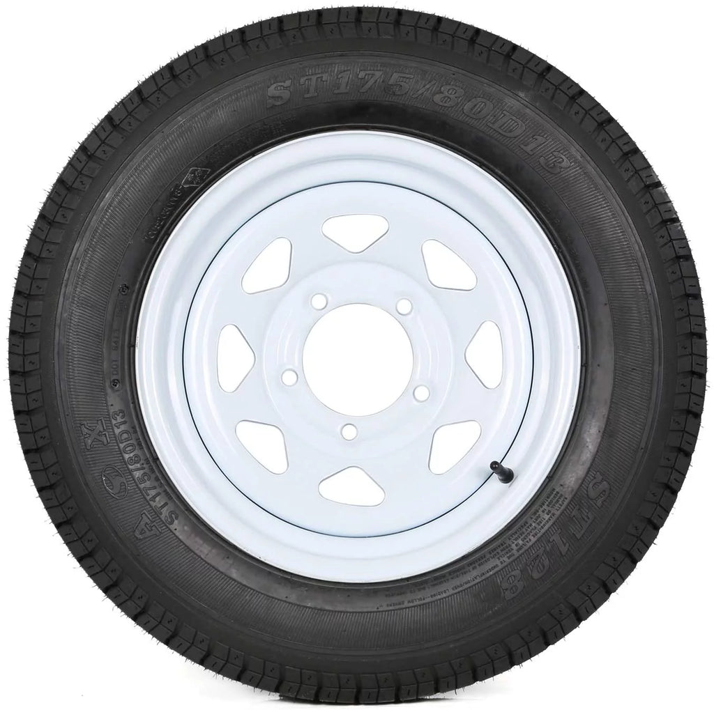 ST175/80D13 Trailer Tires with 13 White Wheel Set of 2 J184474