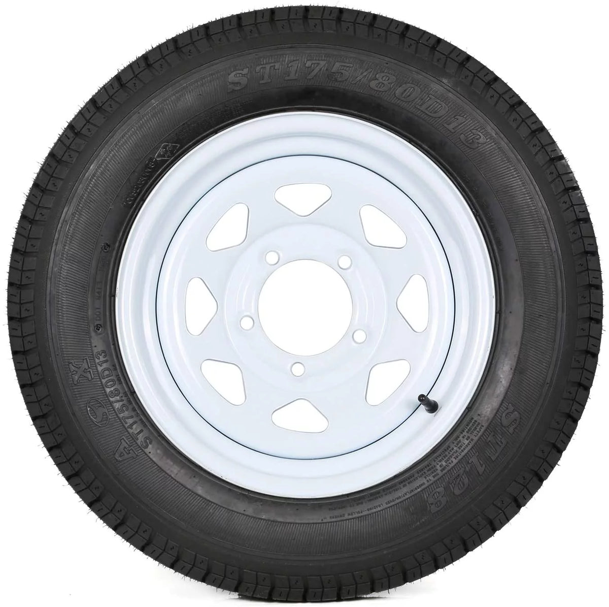 ST175/80D13 Trailer Tires with 13 White Wheel Set of 2 J184474