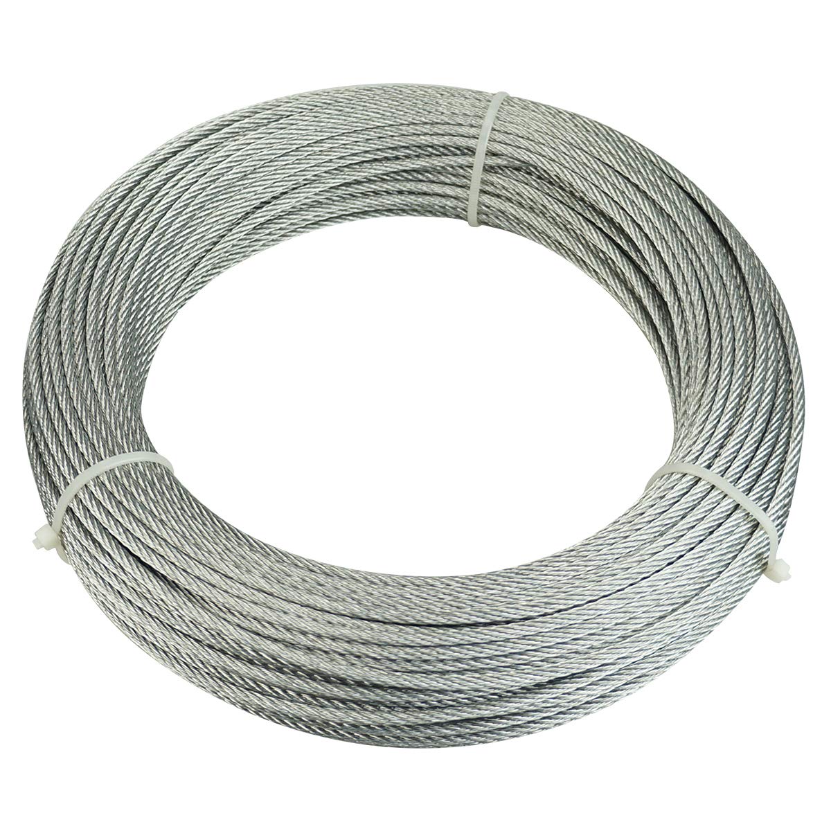 Galvanized Steel Wire Rope 65Feet 1/8 7x7 Strand Z494264