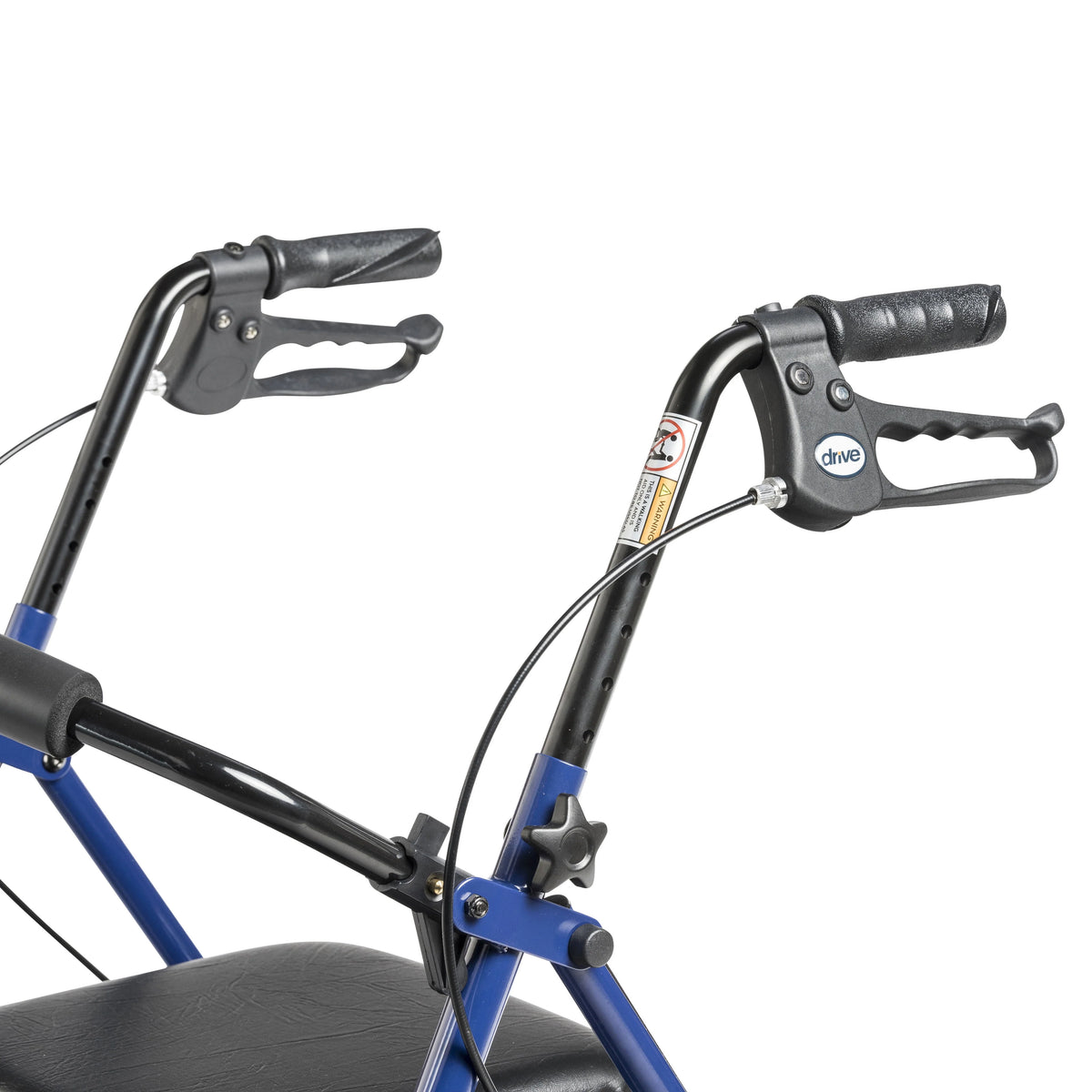 Blue Four Wheel Rollator Rolling Walker with Fold Up Removable Back Support N523