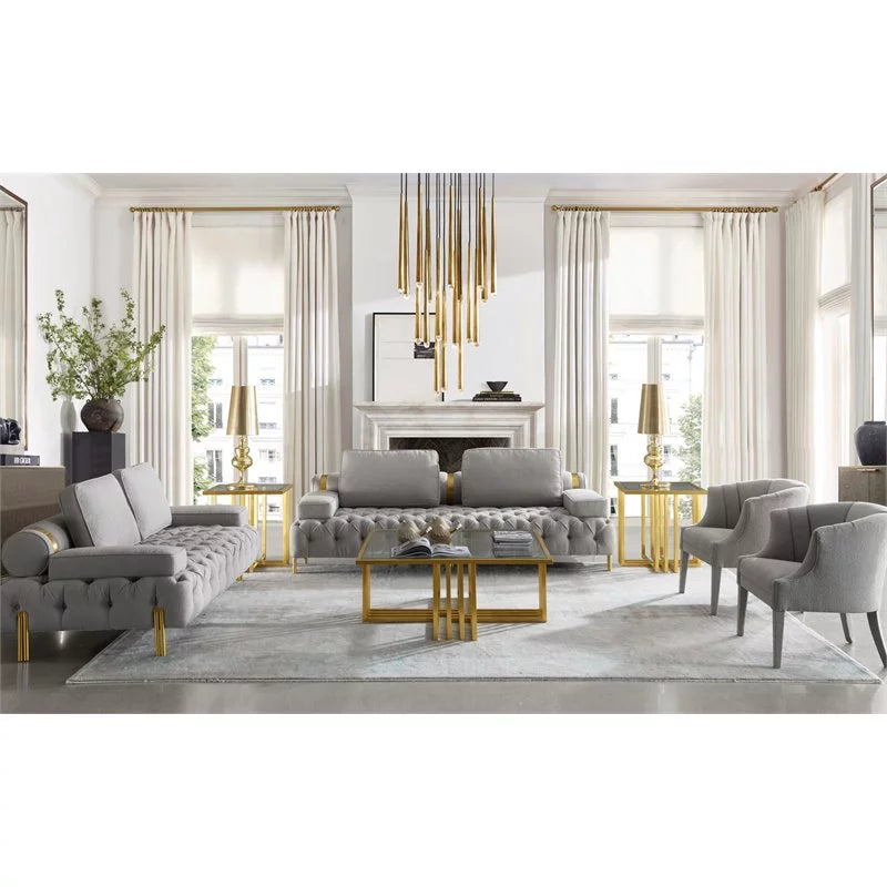 Square Glass & Stainless Steel Coffee Table F129482
