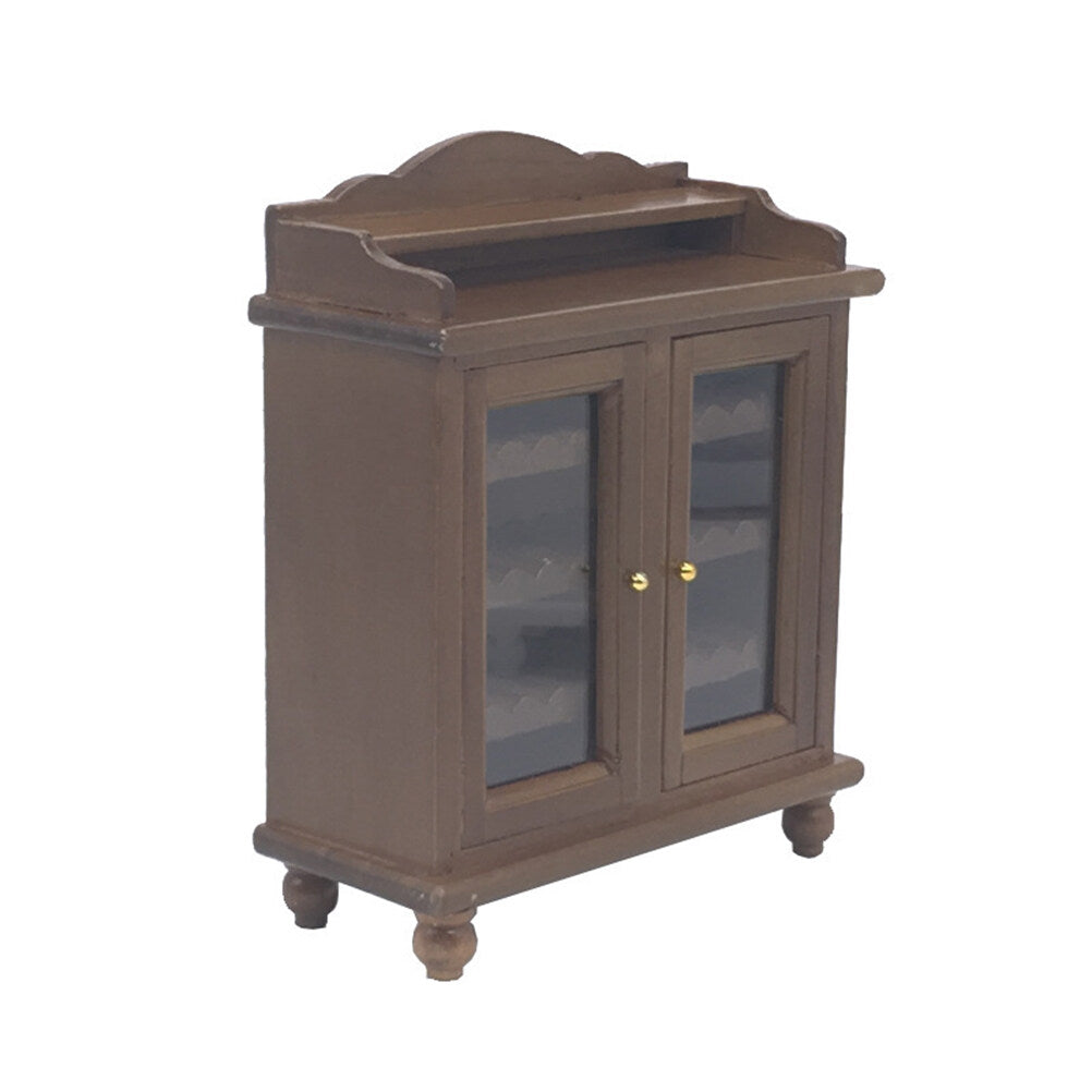 Mini Wooden Wine Cabinet Model (Walnut Color) S4252