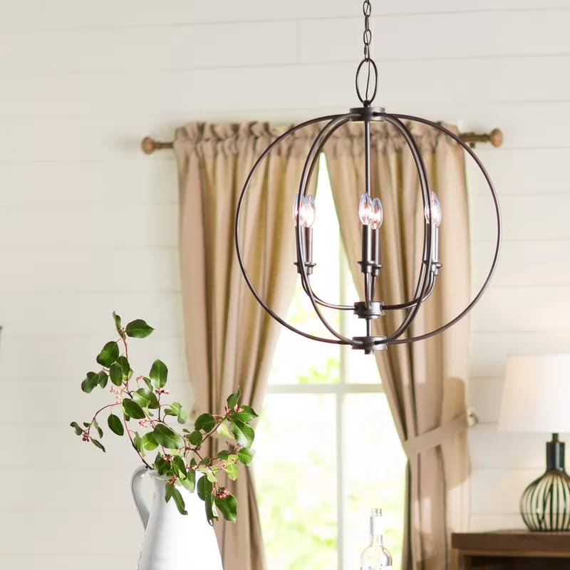 6-Light Globe Chandelier Brushed Nickel Q10741