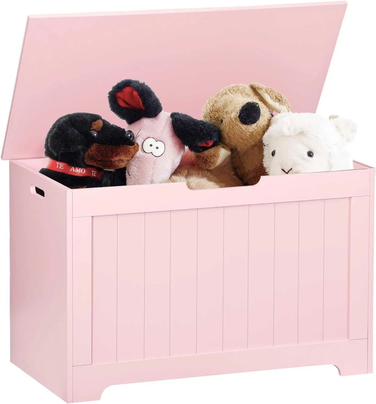 White Wooden Toy Box Storage Chest with Flip-top Lid O9666
