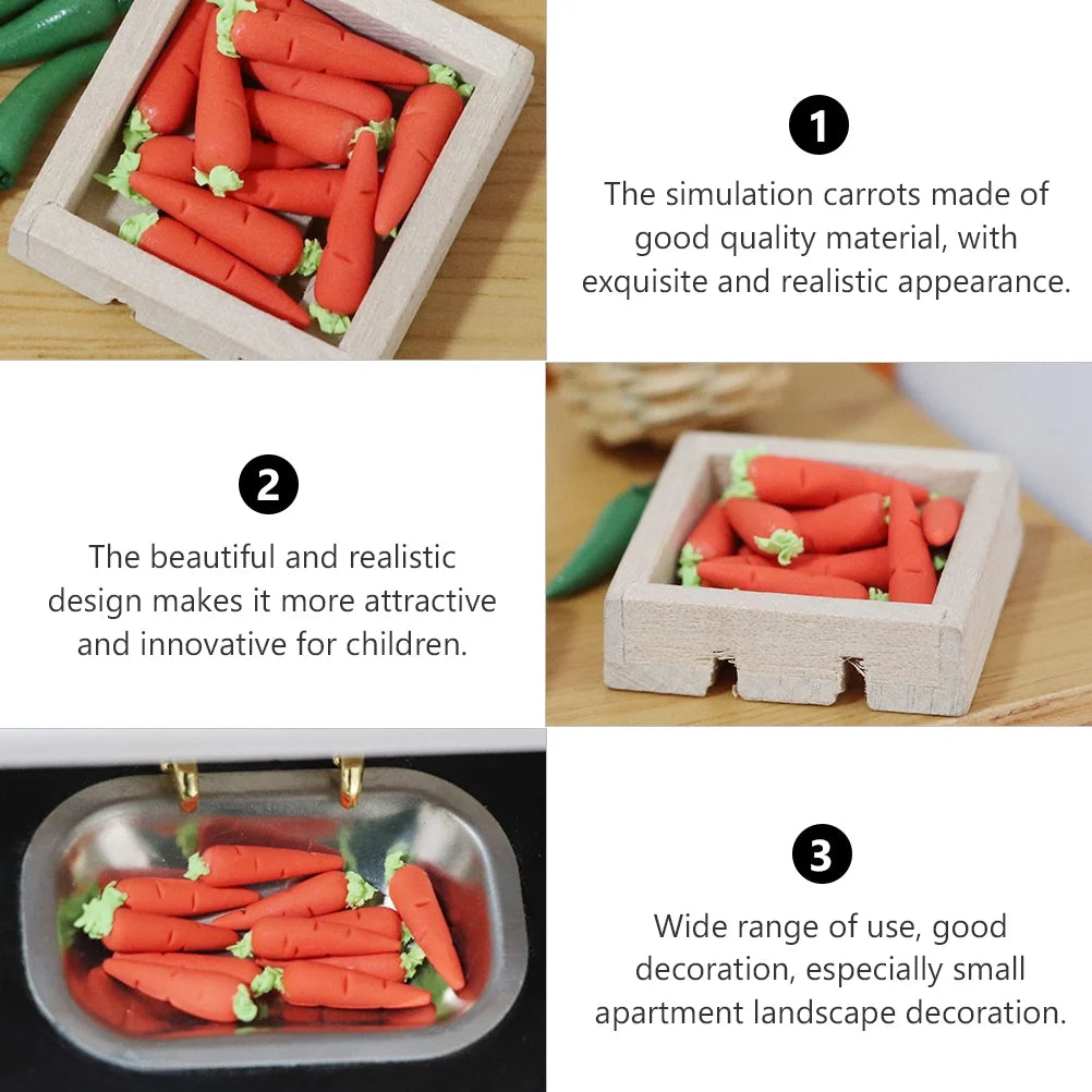 10 Pcs Toy Rabbit Food Props Fake Carrot Dollhouse Decor S881