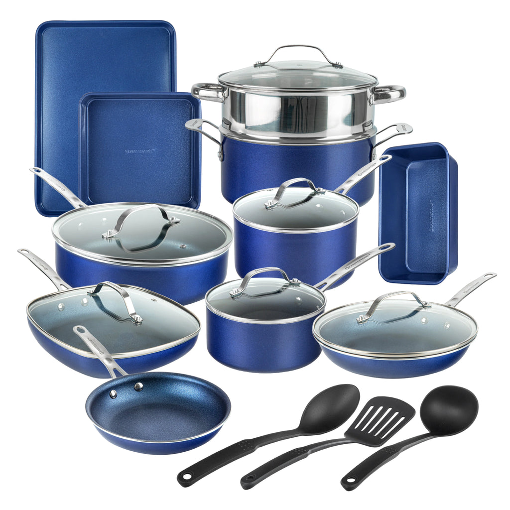 20 Piece Nonstick Blue Cookware Bakeware Set J312919