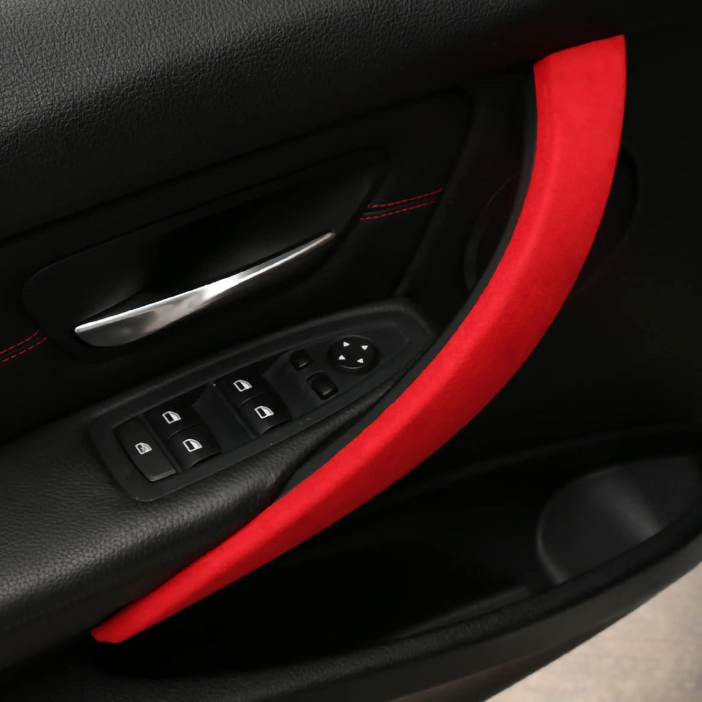 Car Door Handle Panel Cover Trim Sticker Inner Pull Door Handle Decals Red Pack of 2 Y7736