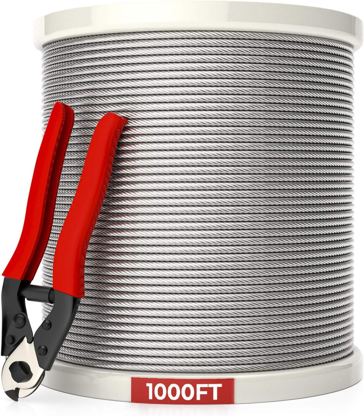 1/8 T316 Stainless Steel Cable, 7x7 Strand Core, 1000FT F48449