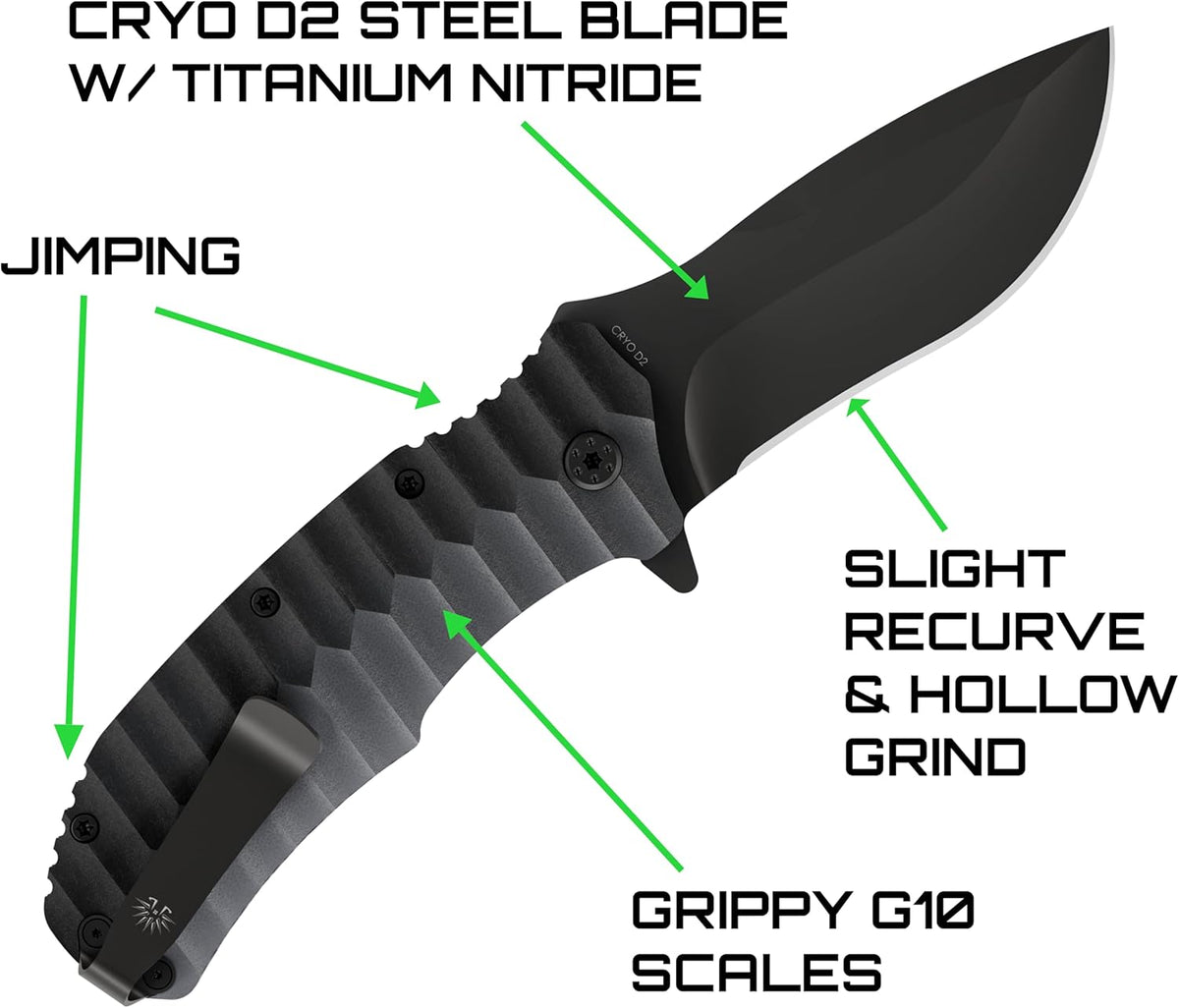 Large Folding Knife with G10 Scales T598005