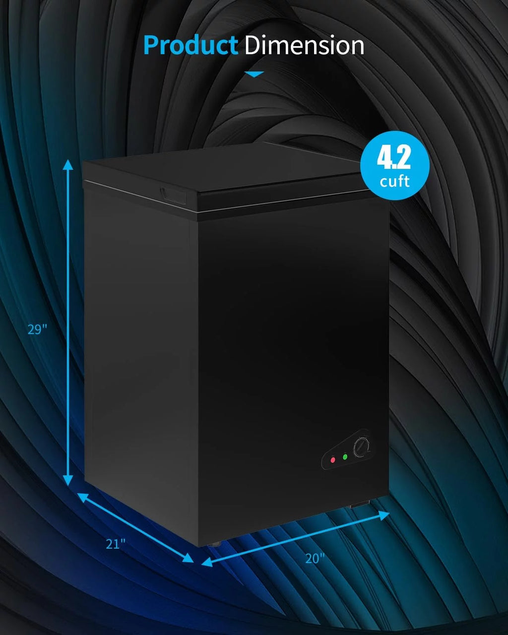 Black 4.8 Cu ft Chest Freezer V3882