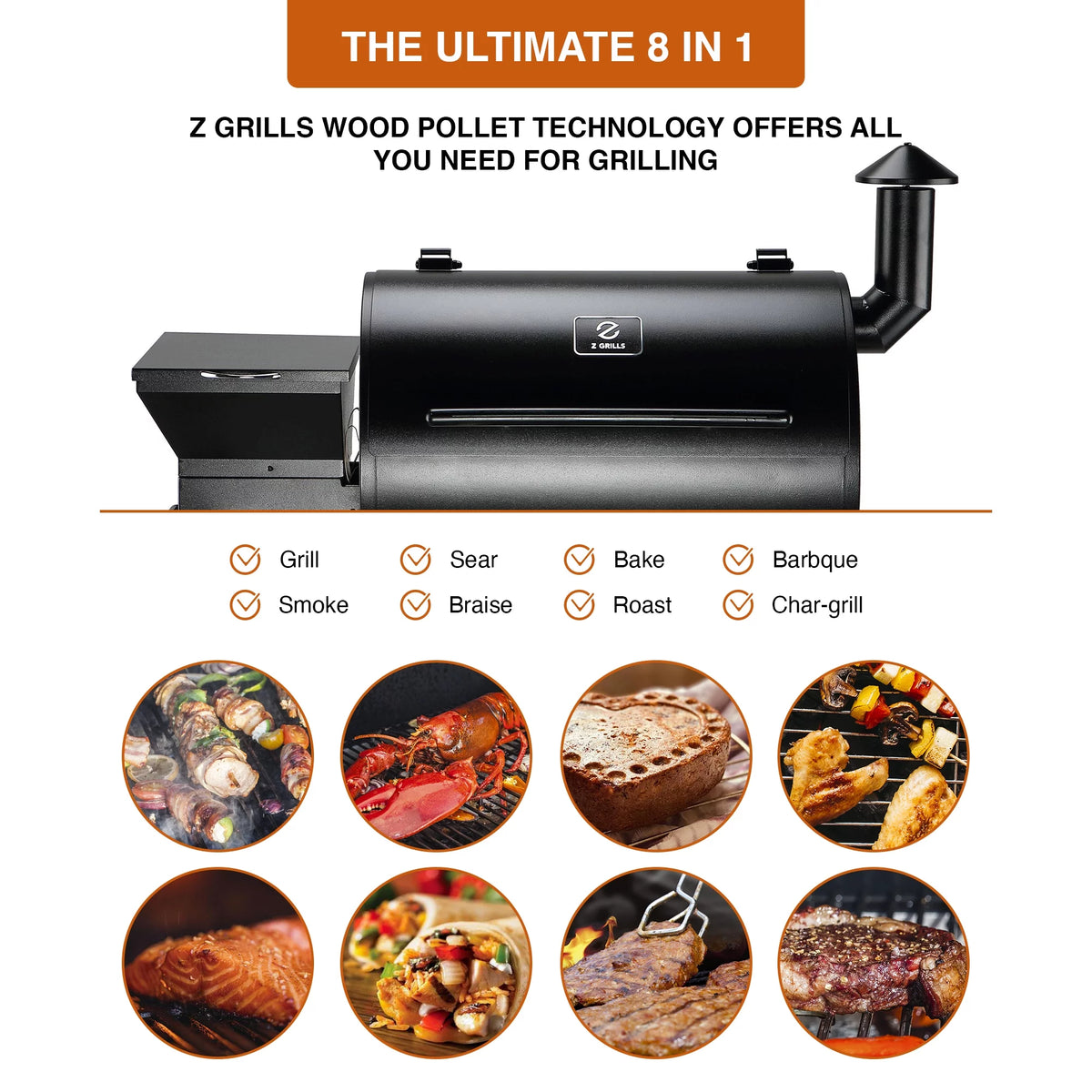 Black Pellet Grill & Smoker U9841