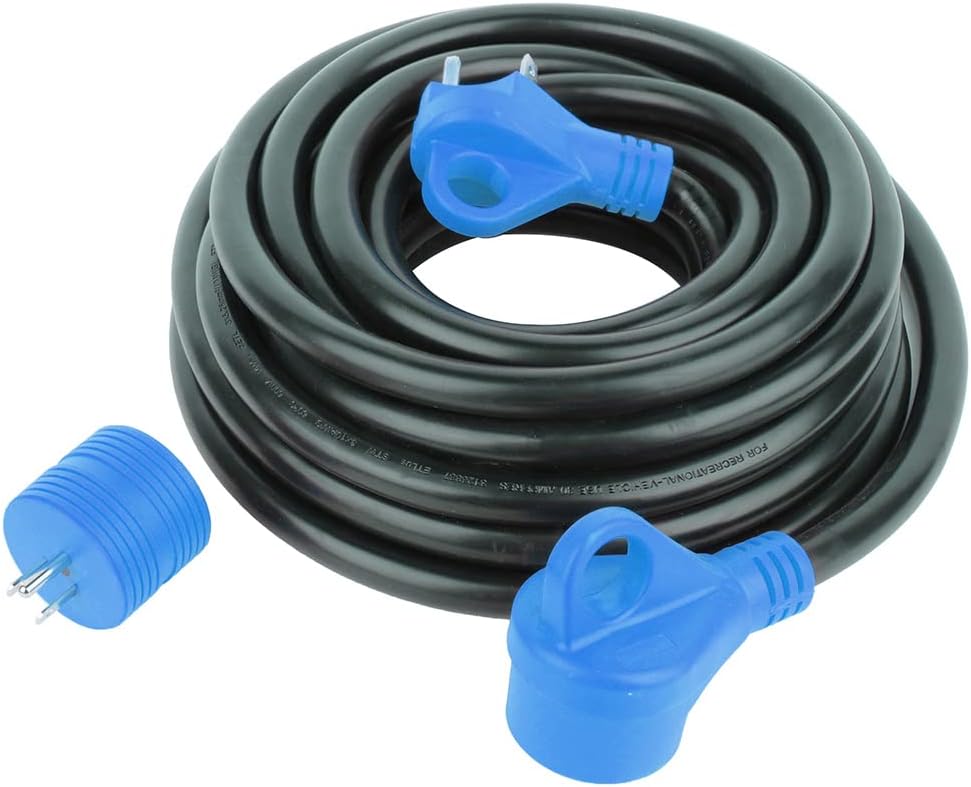 30FT 30 Amp RV Extension Cord with LED Power Indicator F4174