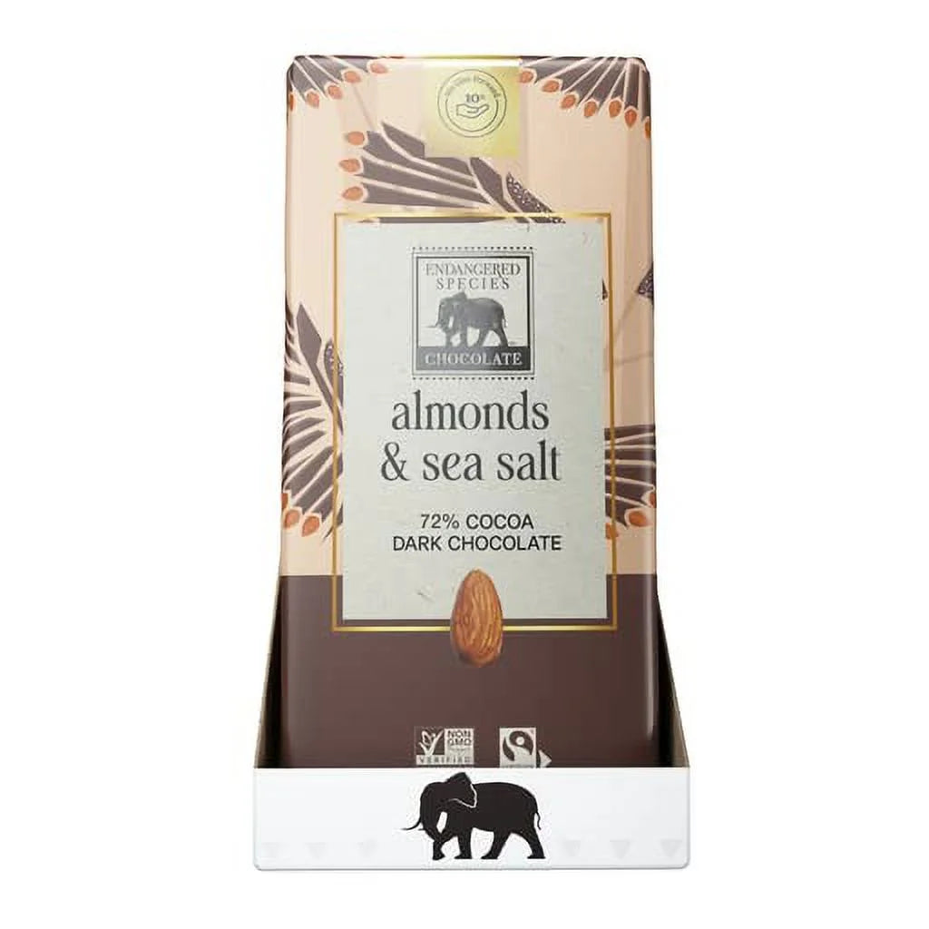 Dark Chocolate with Sea Salt & Almonds, 3 Ounce (Pack of 12) O511
