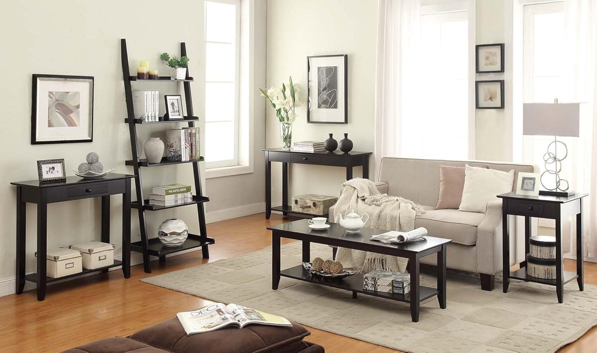 Black Hall Table with Drawer and Shelf K1653