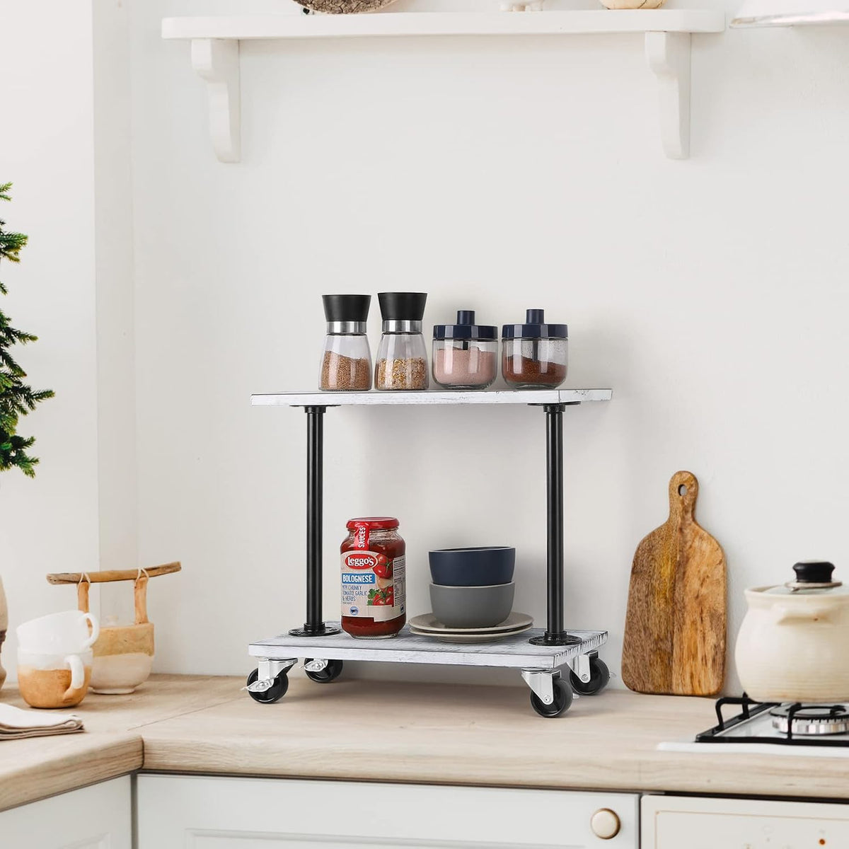Narrow End Table with Wheels P6117