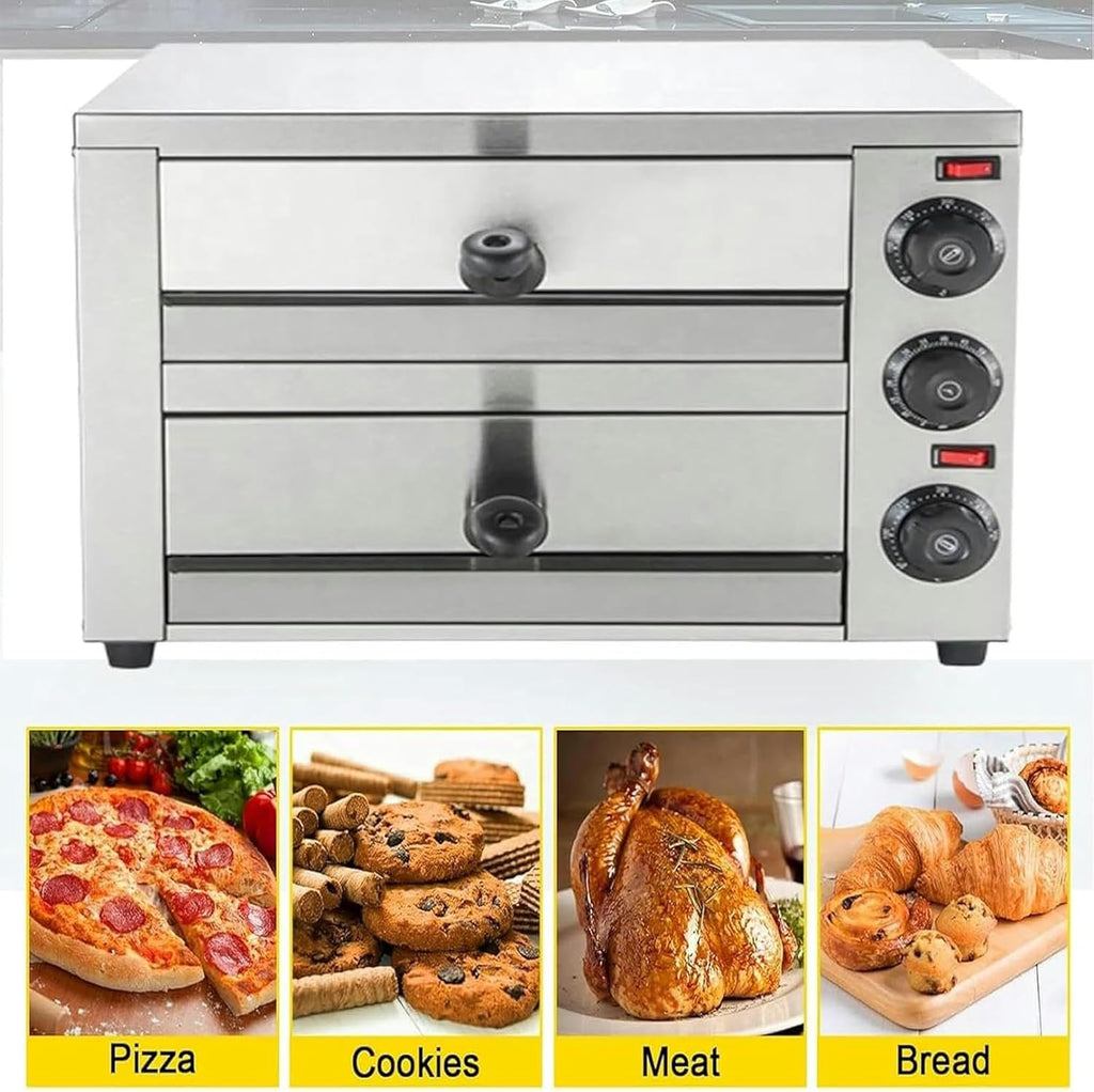 2-Layers Stainless Steel Electric Pizza Oven J6945