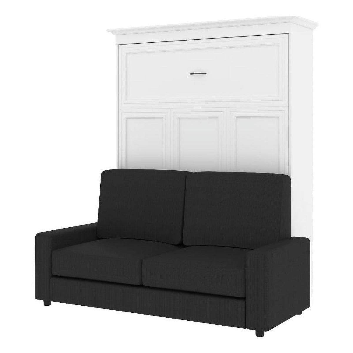 White Gray Wood Queen Murphy Bed with Sofa K591417