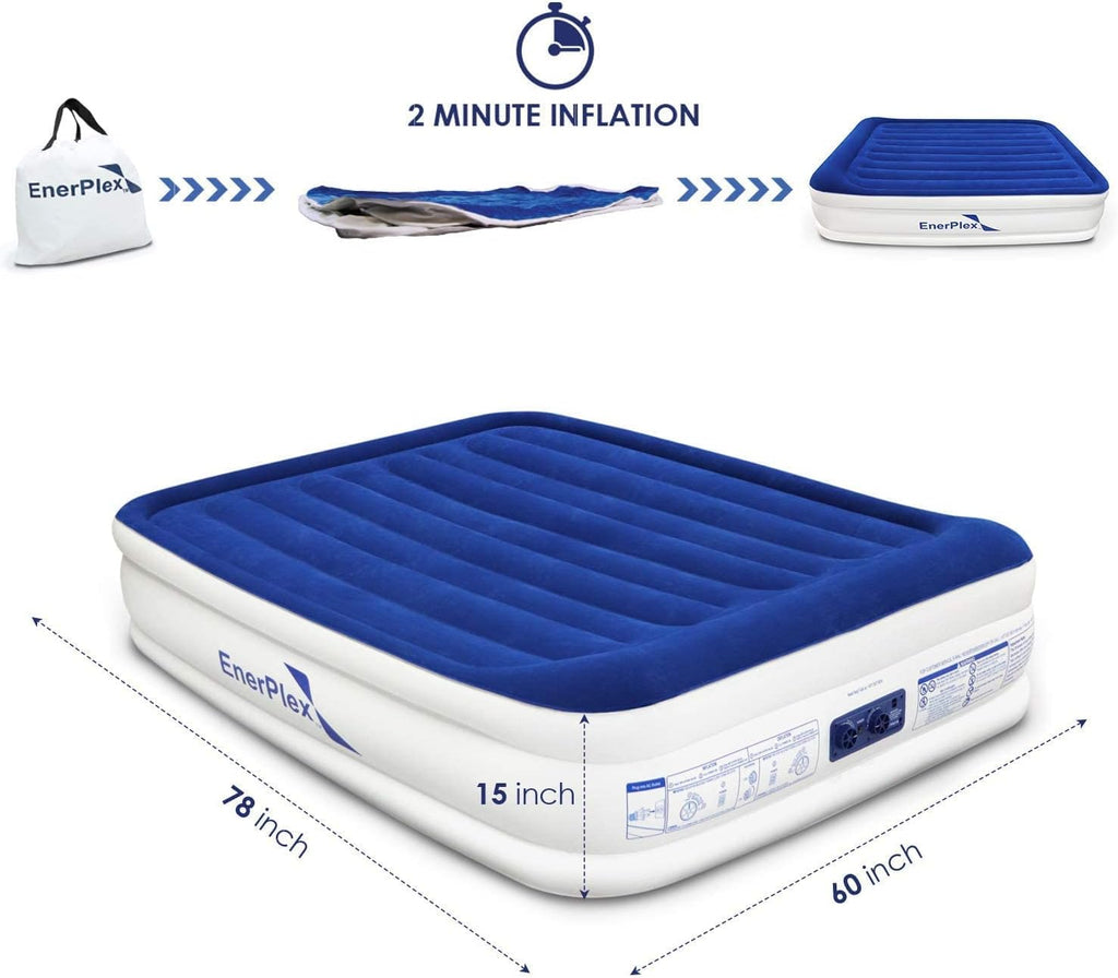 Queen Inflatable Air Mattress with Built-in Dual Pump F53736