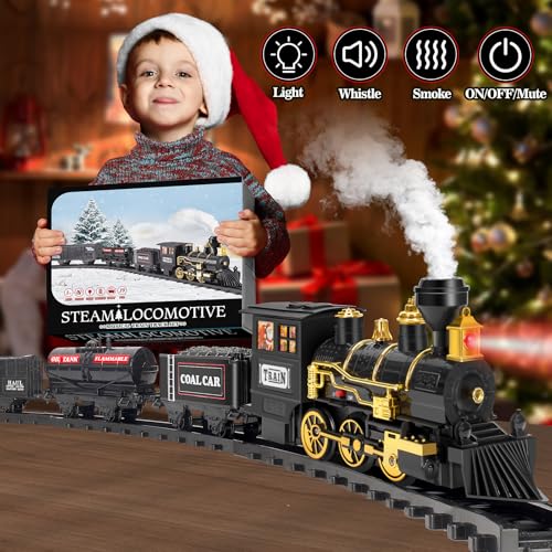Train Set with Steam, Lights and Sounds, Electric Train Toys B6428
