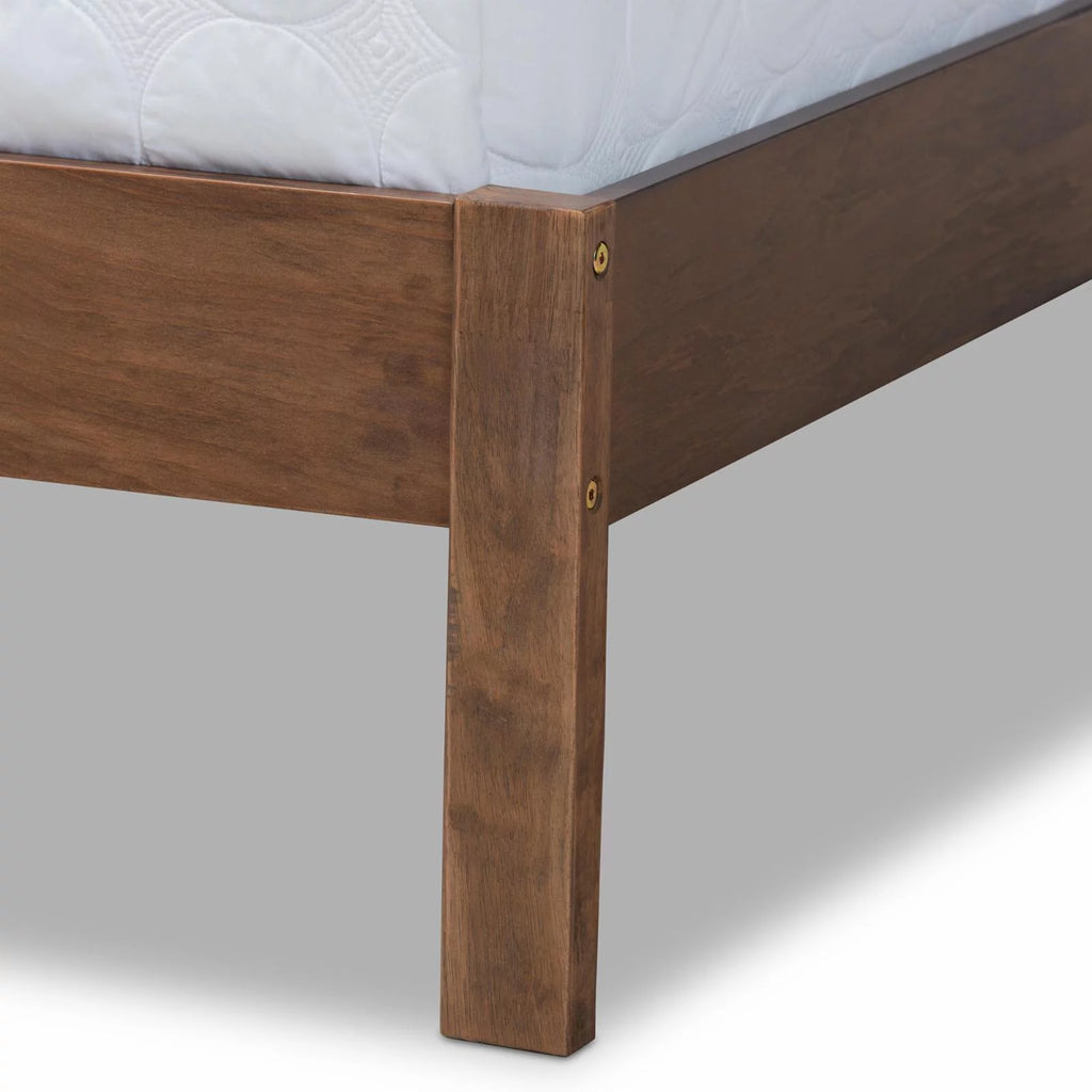 Gray and Oak Finished Wood Full Size Panel Bed Y9363