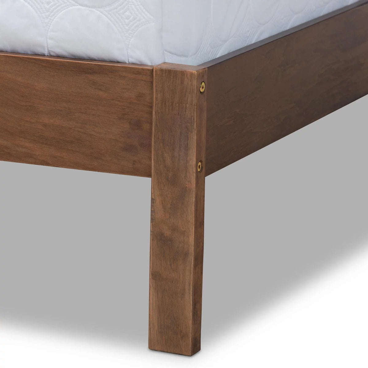 Gray and Oak Finished Wood Full Size Panel Bed Y9363