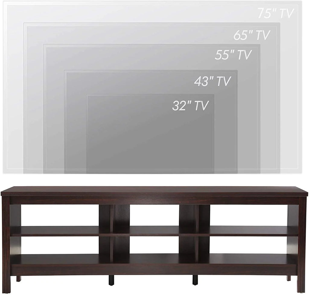 Brown 70'' TV Stand with 6 Cubby B55653