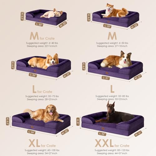 Grey Waterproof Memory Foam Large Dog Bed with Washable Removable Cover F31148