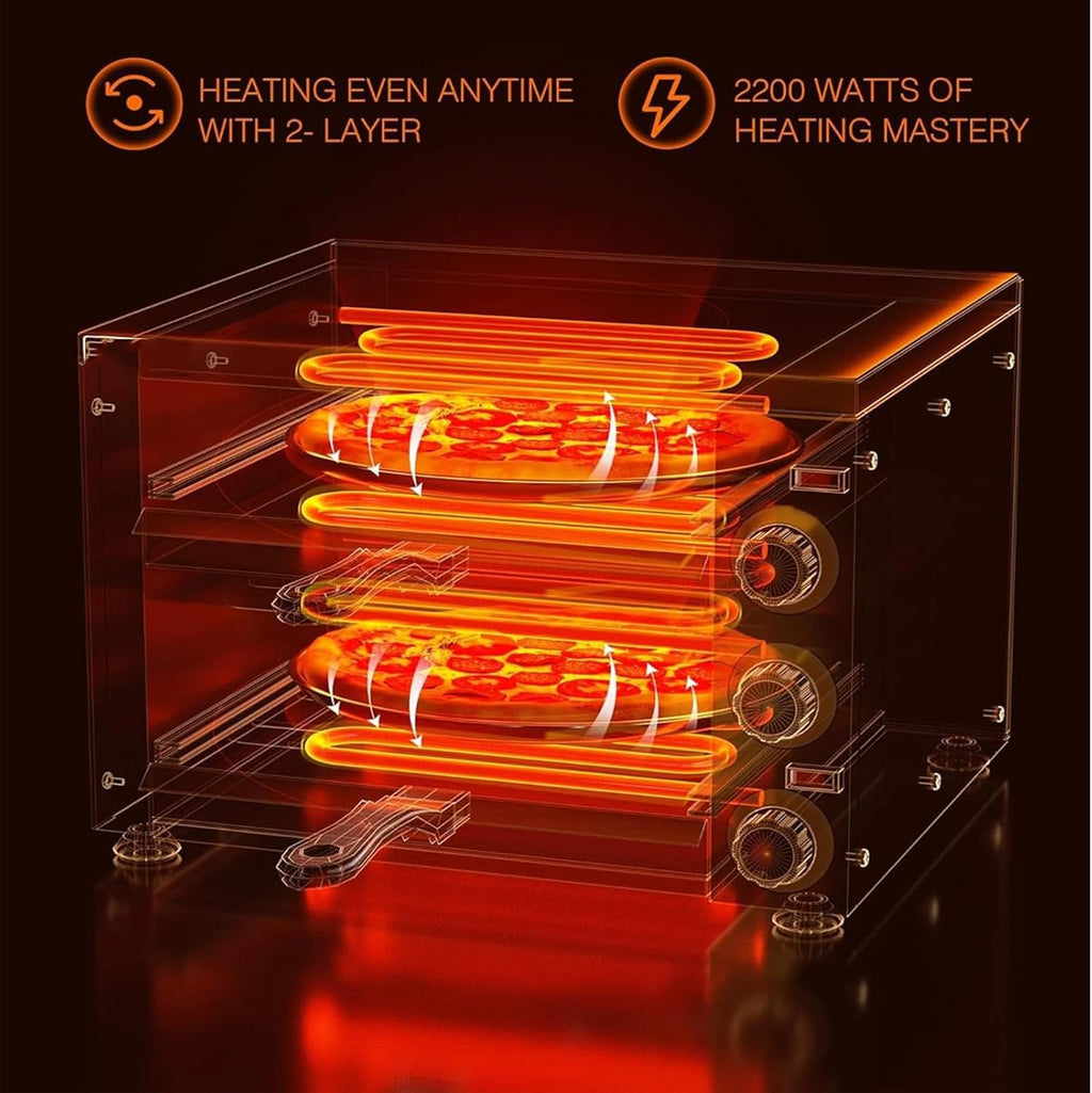 2-Layers Stainless Steel Electric Pizza Oven J6945