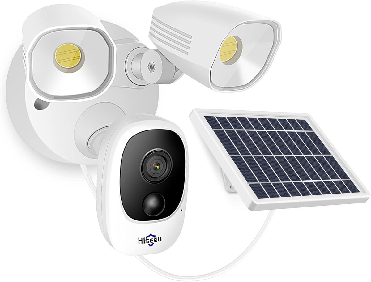 Solar Powered Floodlight Security Camera, 1080P, Color Night Vision, IP66 Waterproof H1057