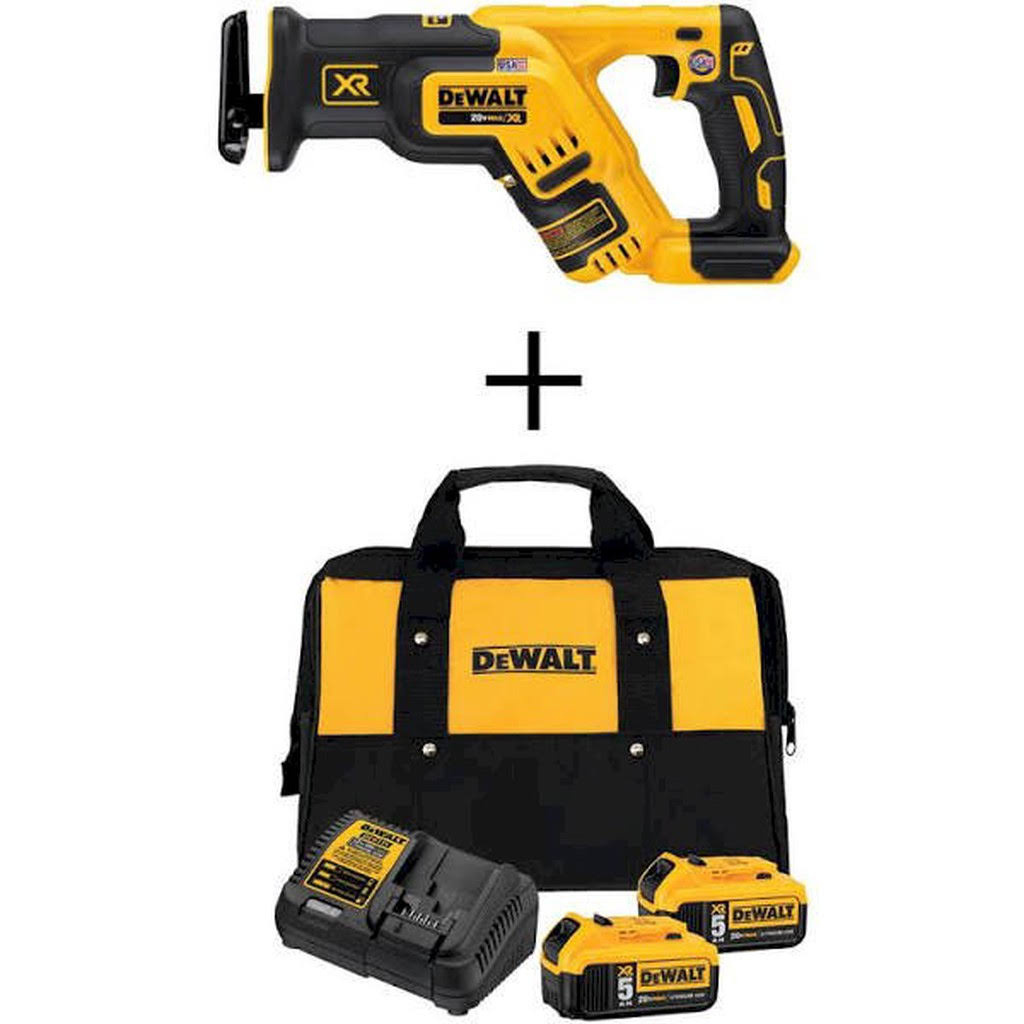 20-Volt Max Cordless Brushless Compact Reciprocating Saw with 2 Batteries 5.0Ah & Charger S27290