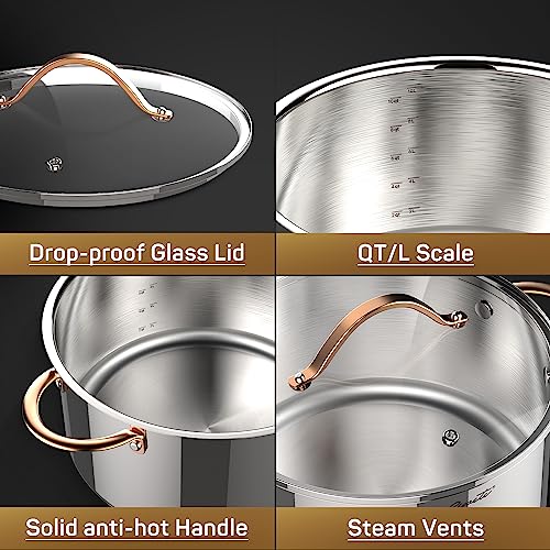 3 Ply Stainless Steel 8 Quart Stock Pot with Lid W69463