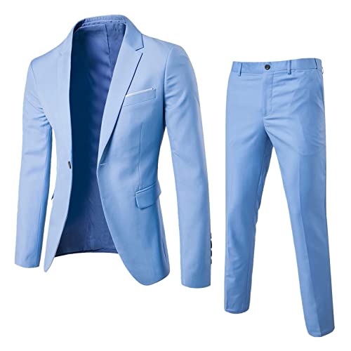 Men’s Blazer Set Slim 2 Piece Suit Set Plus Size Suit Jacket and Dress Pants Sets W270