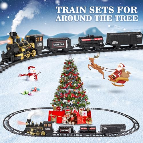 Train Set with Steam, Lights and Sounds, Electric Train Toys B6428