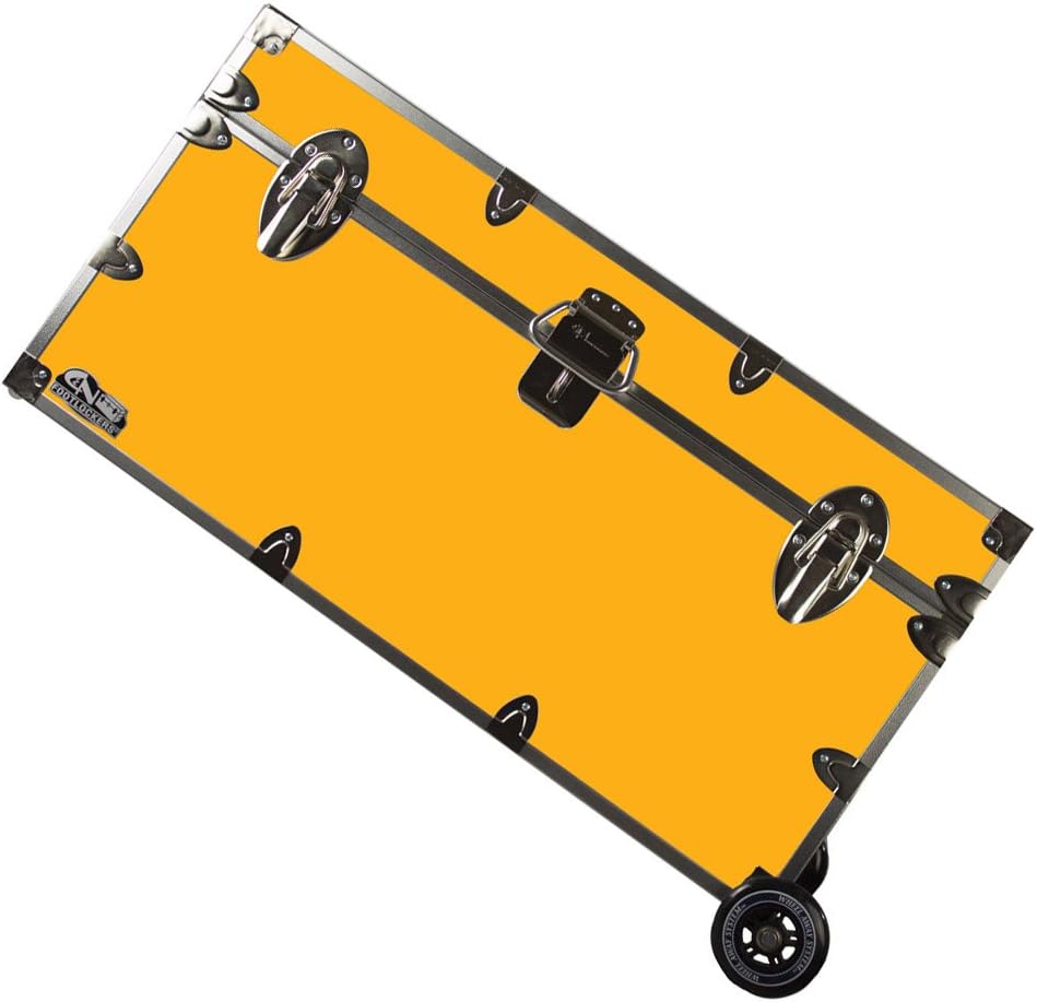 Lockable Trunk Footlocker with Wheels 32 x 18 x 16.5 Inches W81936