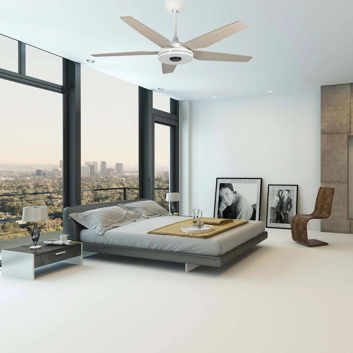 Modern Wood Smart Ceiling Fan Y3659