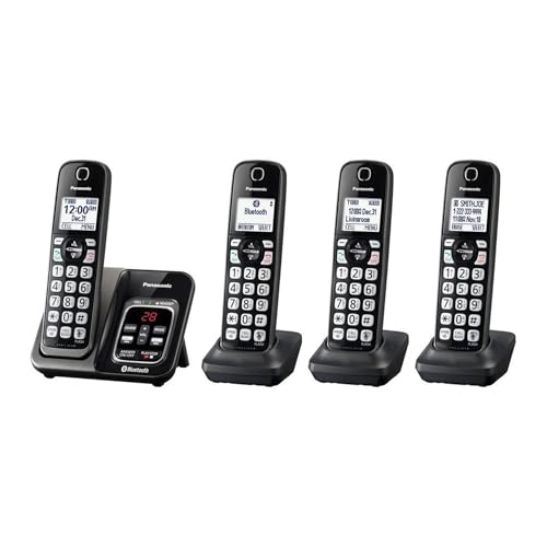 Metallic Black Cordless Phone System with 3 Handsets P94571