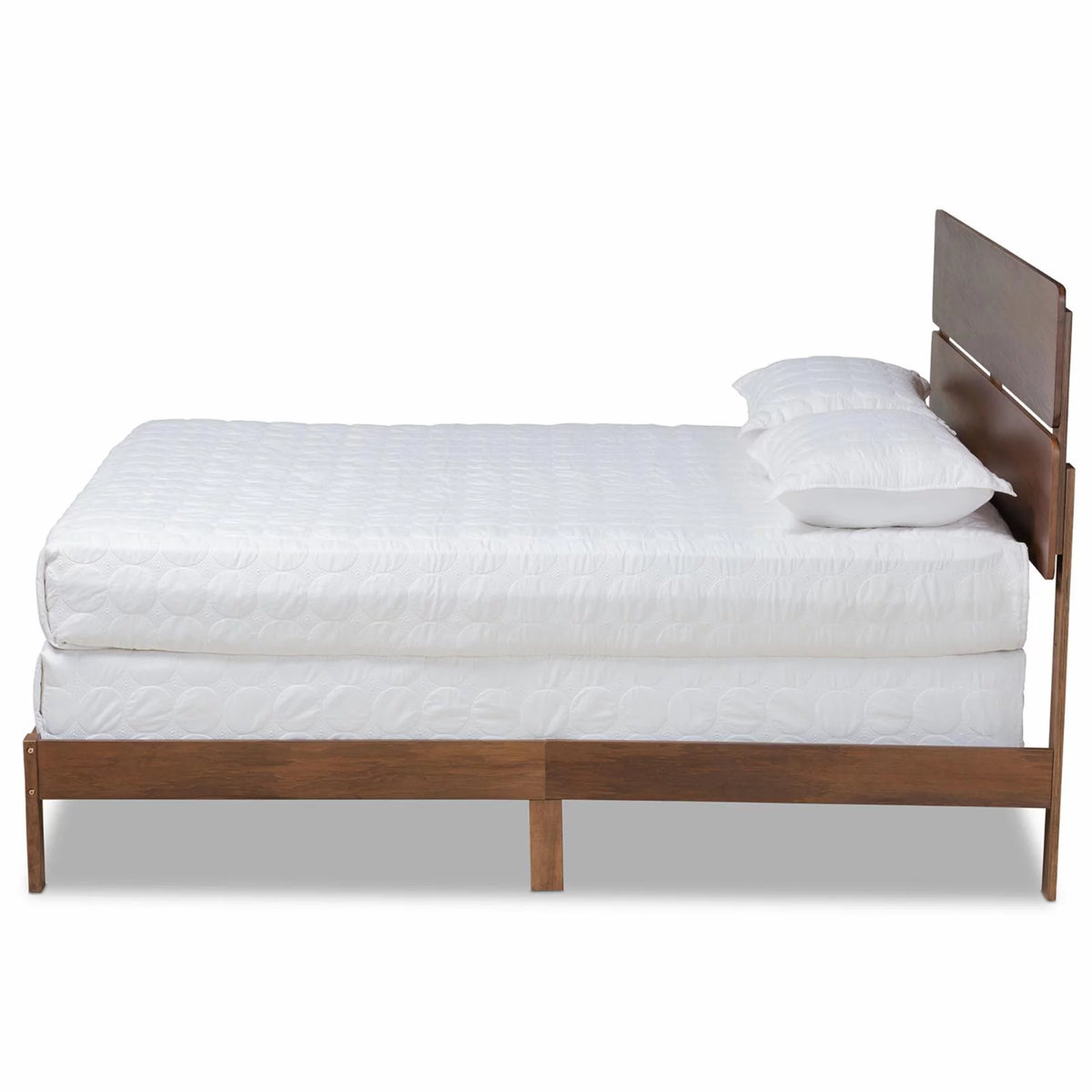 Gray and Oak Finished Wood Full Size Panel Bed Y9363